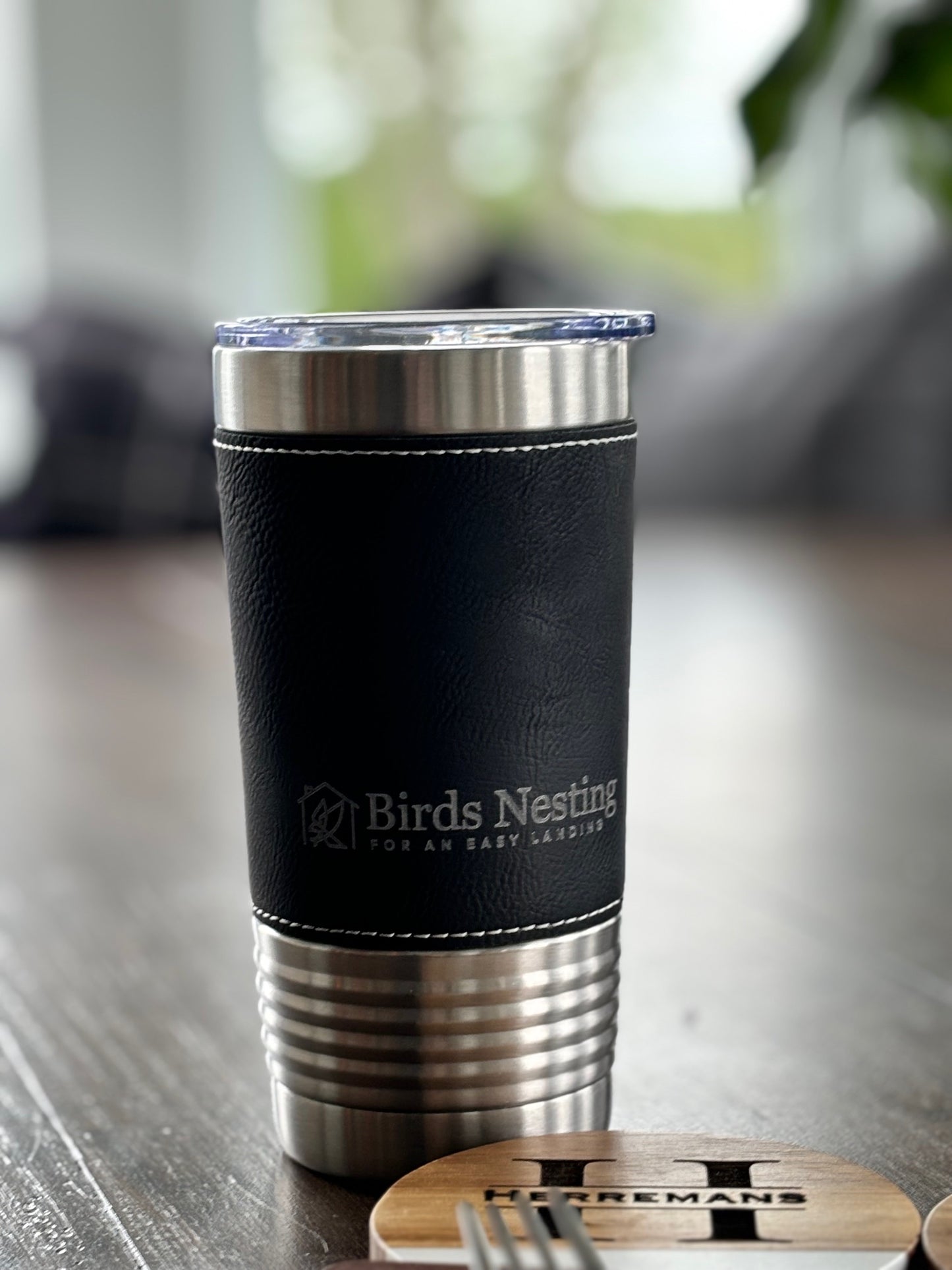 Custom Engraved 20 oz Leatherette Tumbler