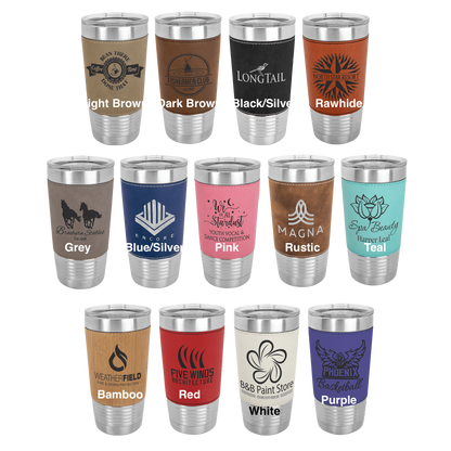 Custom Engraved 20 oz Leatherette Tumbler (Non-Bulk)