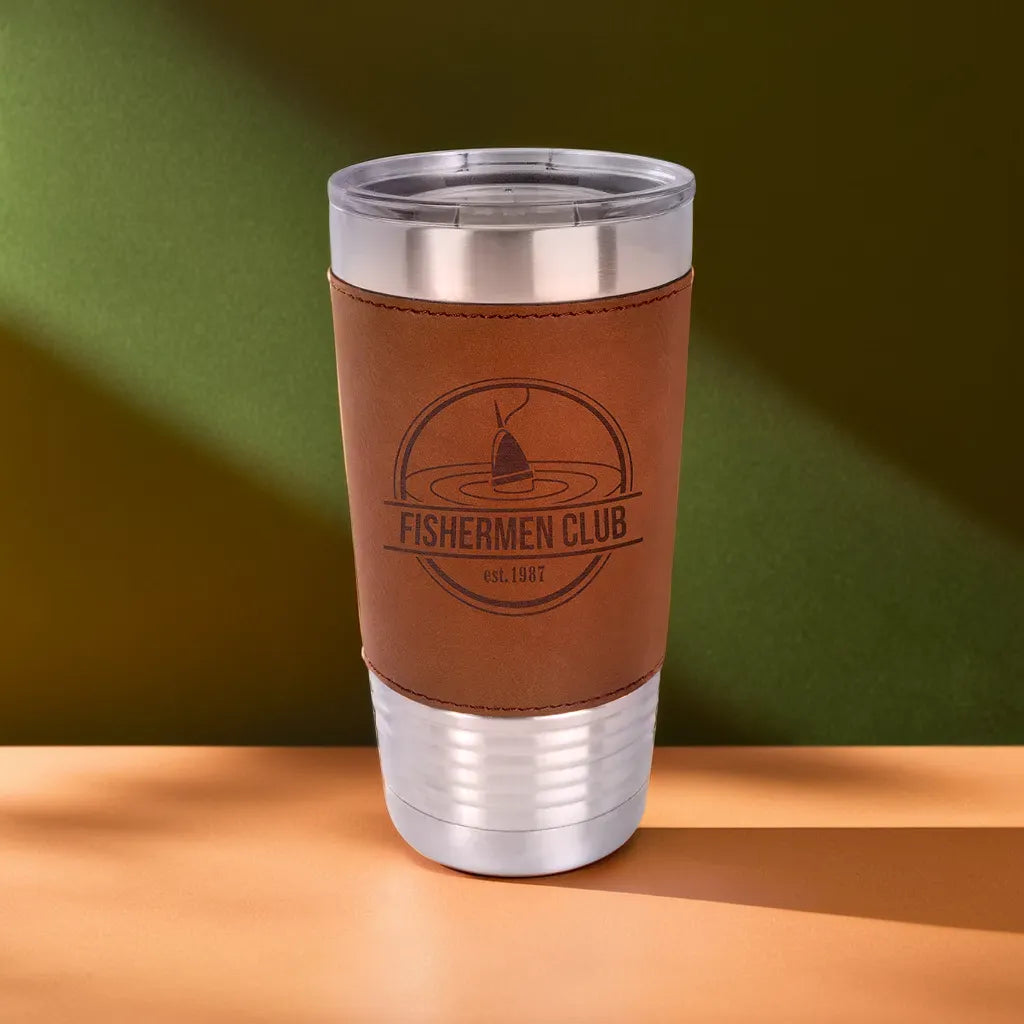 Custom Engraved 20 oz Leatherette Tumbler (Non-Bulk)