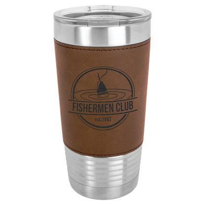 Custom Engraved 20 oz Leatherette Tumbler (Non-Bulk)