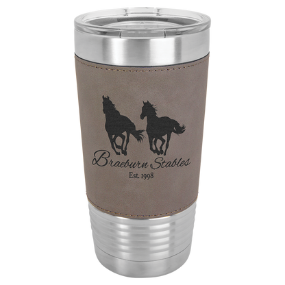 Custom Engraved 20 oz Leatherette Tumbler (Non-Bulk)